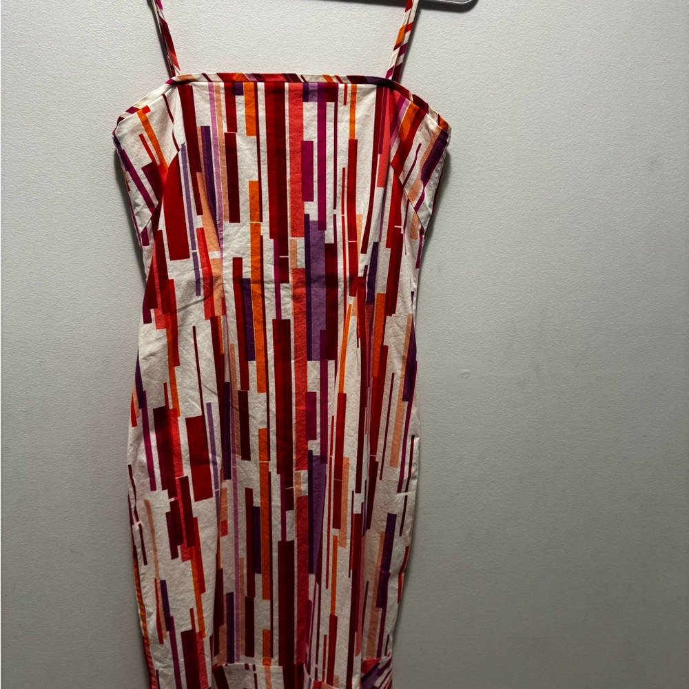 Elegant Multicolor Striped Midi Dress